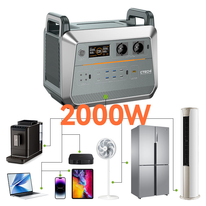 Outdoor Power Generator - Générateur solaire portable de 2000W pour