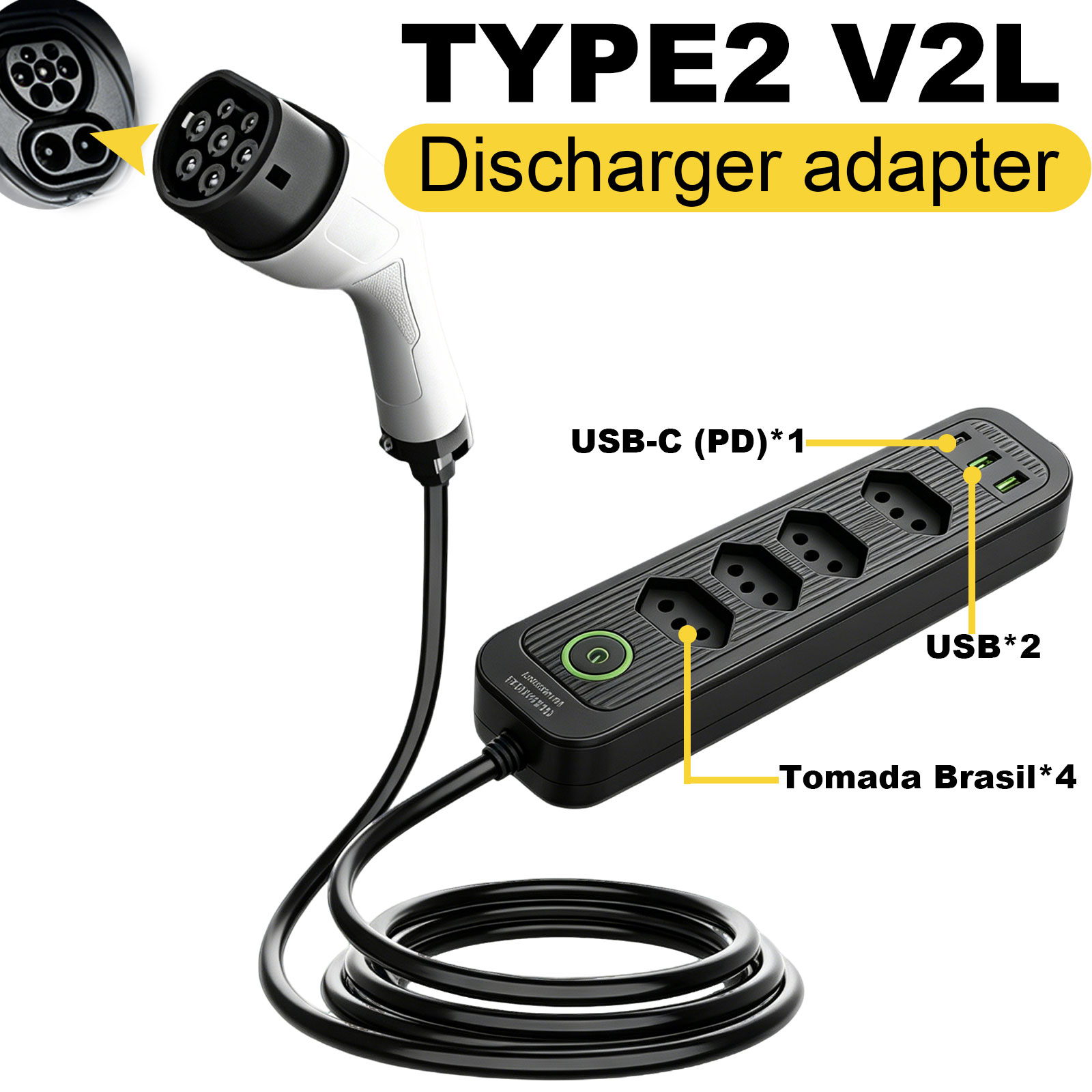 Outdoor Power Adapter - Adaptateur de décharge Type 2 V2L