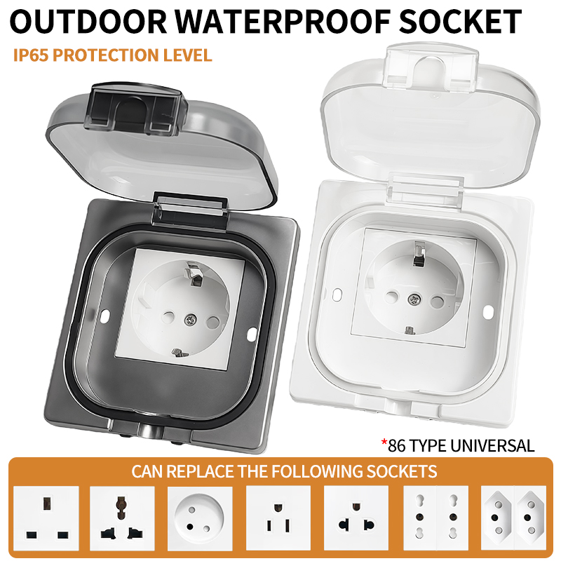 Outdoor Power Adapter - Prise extérieure étanche IP65, plaque murale